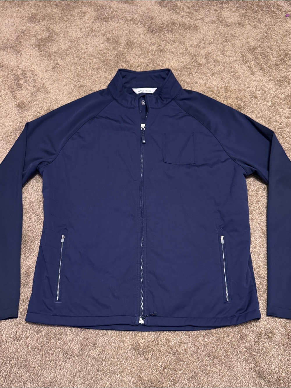 Peter Millar Jacket Mens Large Blue Full Zip Long Sleeve Golf Pockets